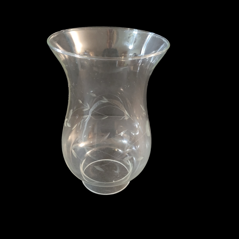 Princess House Etched Glass Hurricane